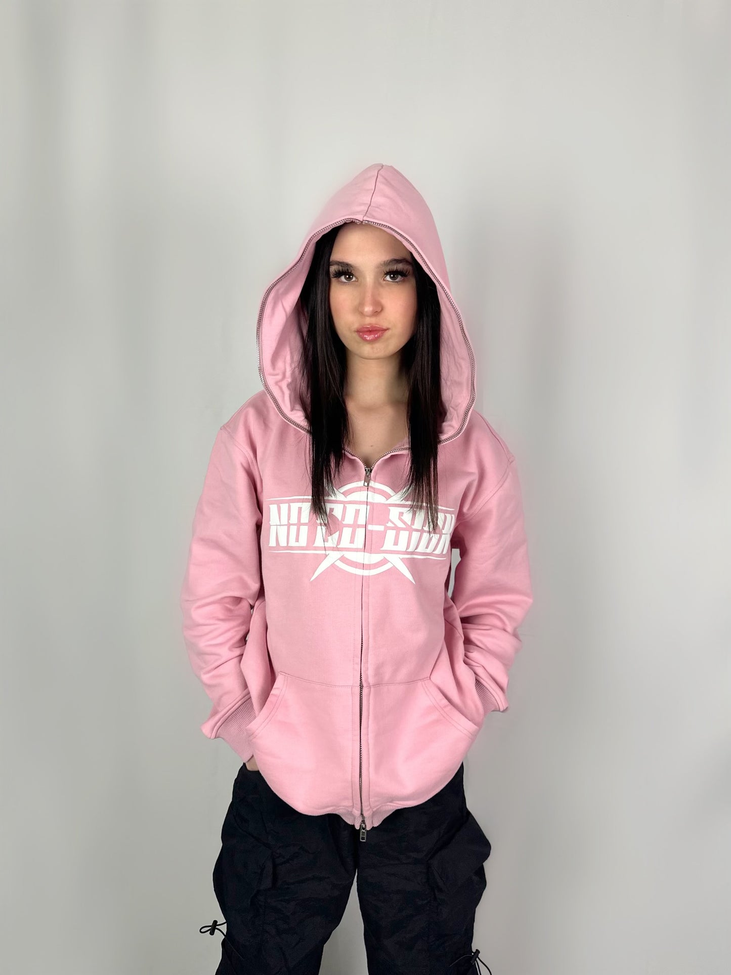 No Co-Sign Puff Print Hoodie pink