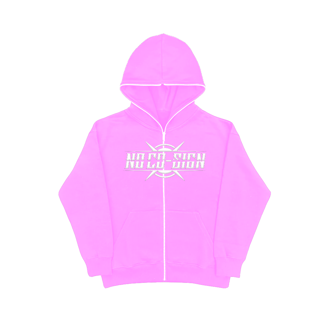 No Co-Sign Puff Print Hoodie pink