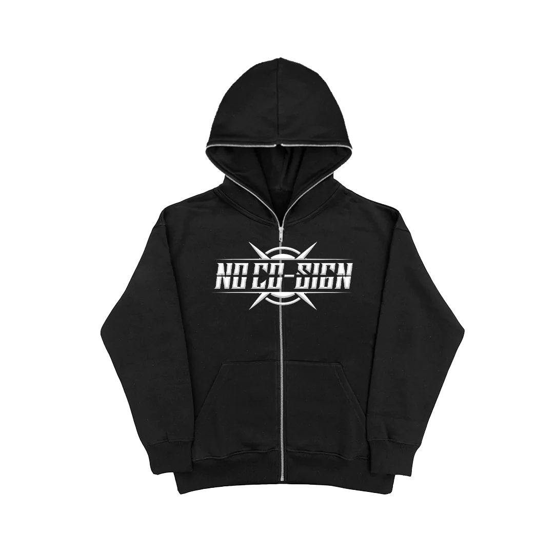 No Co-Sign Puff Print Hoodie black