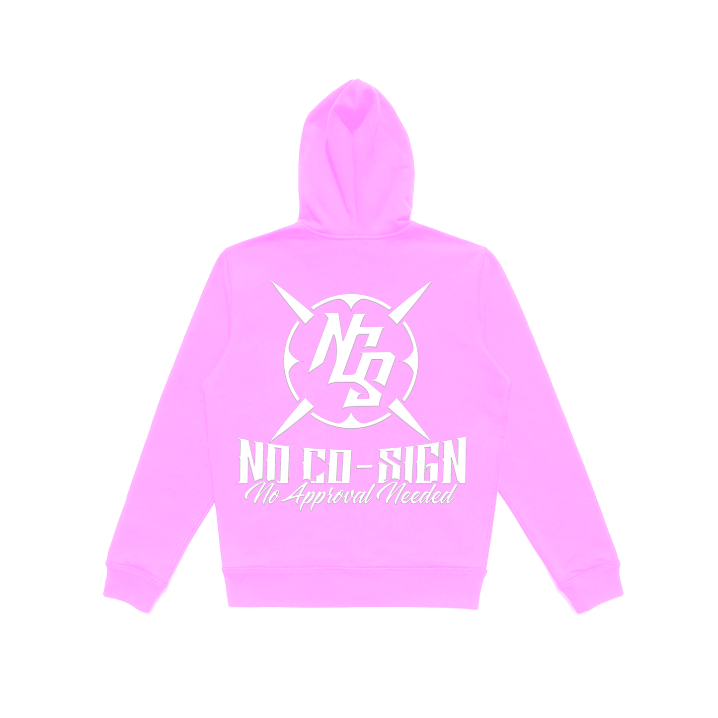 No Co-Sign Puff Print Hoodie pink